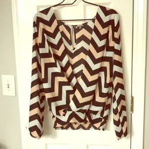 Chevron Wrap Blouse (Charlotte Russe)